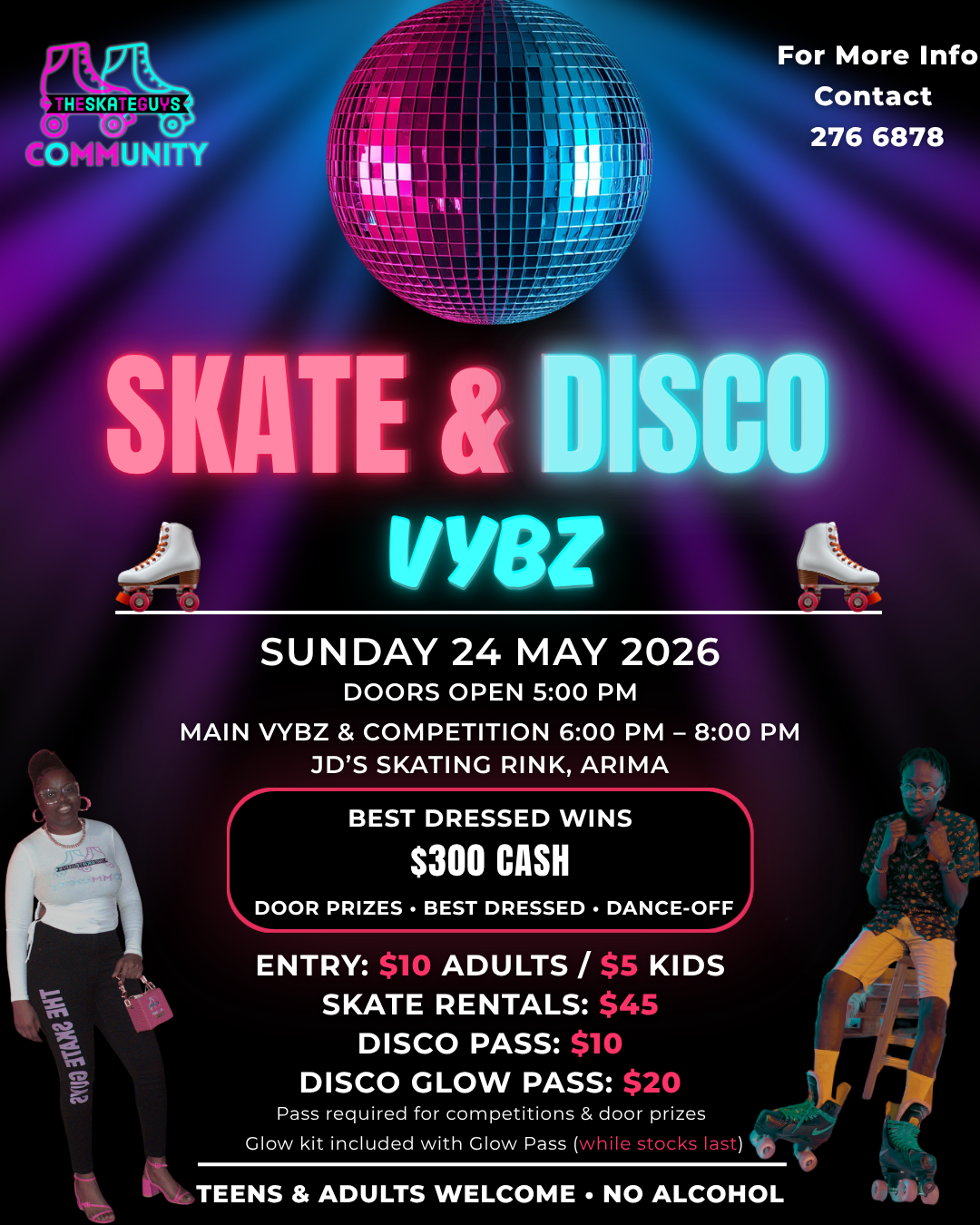 Skate & Disco Vybz Event Flyer